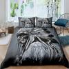 Soldier Duvet Cover Set Teens Boys Japanese-Style Warrior Bedding Set Comforter Cover Set Vintage Style Quilt Cover Full Size