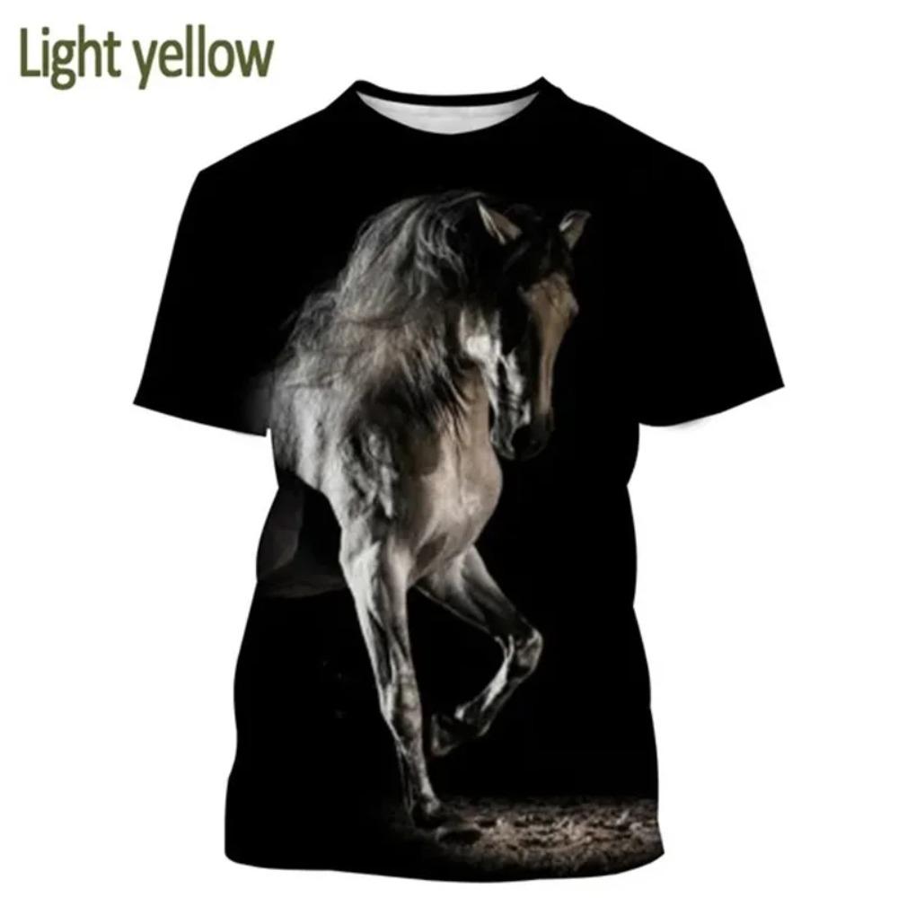 3D Print Animal Horse Graphic T-shirt For Men Women Casual Personality Mens Short Sleeve Tee Tops Streetwear Kids Animal Tshirts