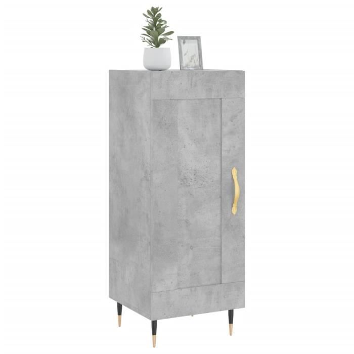 VidaXL Buffet Gris béton 34,5x34x90 cm Bois d'ingénierie 830424