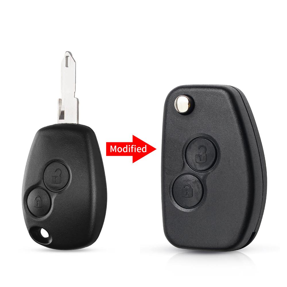Modified Flip Car Key Shell 2 Buttons For Renault Duster Logan Fluence Clio Kangoo Sandero Espace Vac102/Ne72 Blade