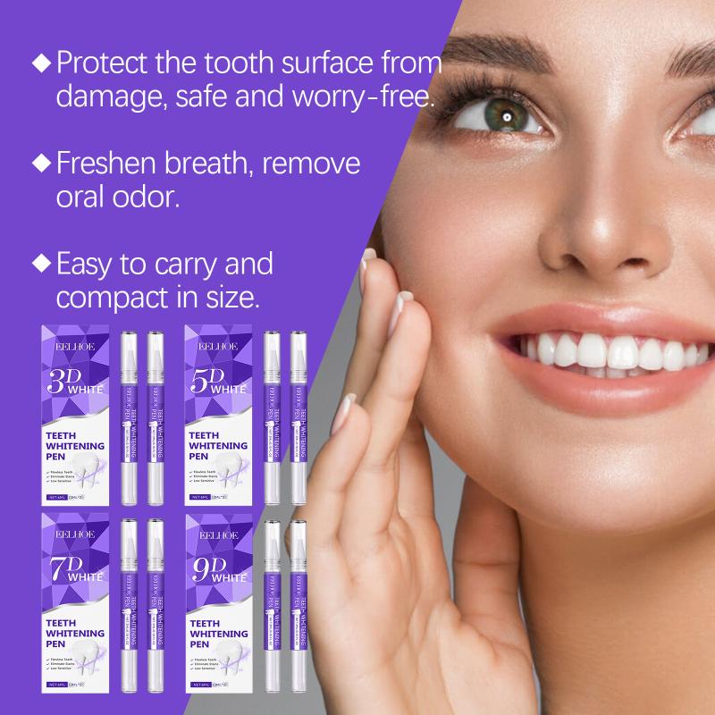 Eelhoe 3ml x 2 Zähneaufhellungsstift Zahnaufheller Gel Mundhygiene Zahnreinigung Entfernt Plaque Flecken Frischer Atem Gelstift