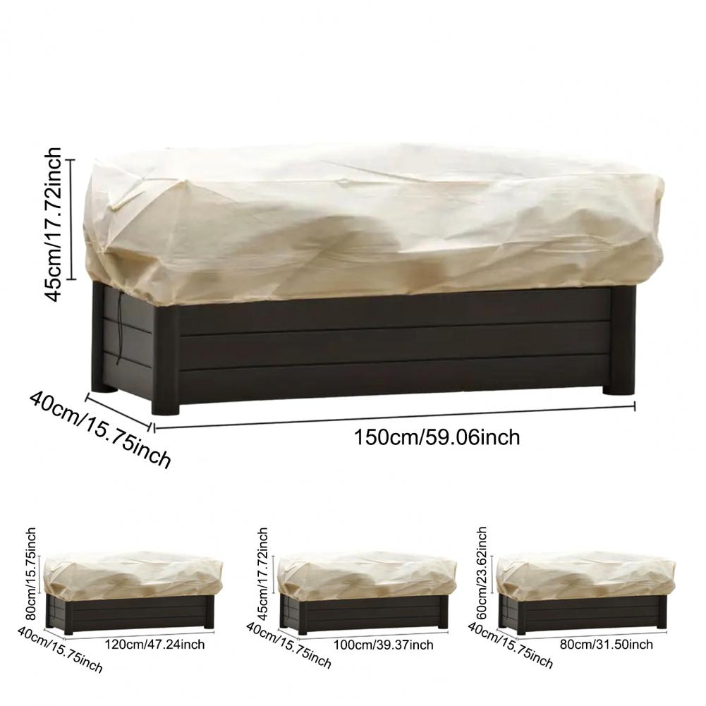 Rectangular Planter Box Cover Winter Freeze Protection Cover with Drawstring Planter Box Frost Protection Cover for Plants