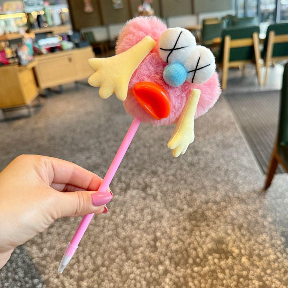 Ugly Braided Doll Children's Plush Pen Iridescence Student Neutral Gel Pen  Award Gifts