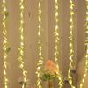 2 M 20 Light Always On Battery Box Willow Curtain Lamp Decorative Light String Imitation Leaf Wrought Iron Basket Copper Wire