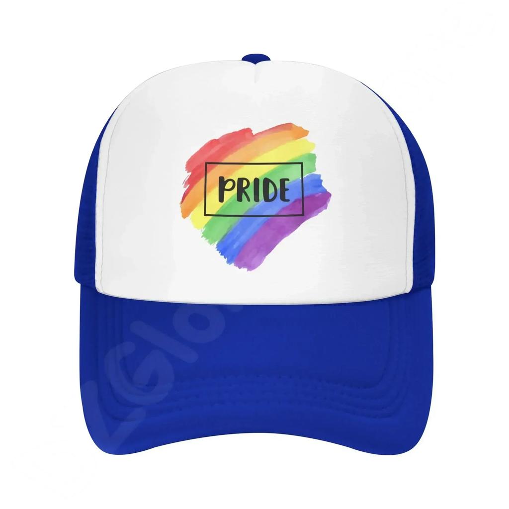 Regenbogen-LGBT-Pride-Baseballkappe für Damen, Vintage-Baumwolle, gewaschen, Distressed, verstellbare Papa-Mütze, lässige Trucker-Mütze für Erwachsene