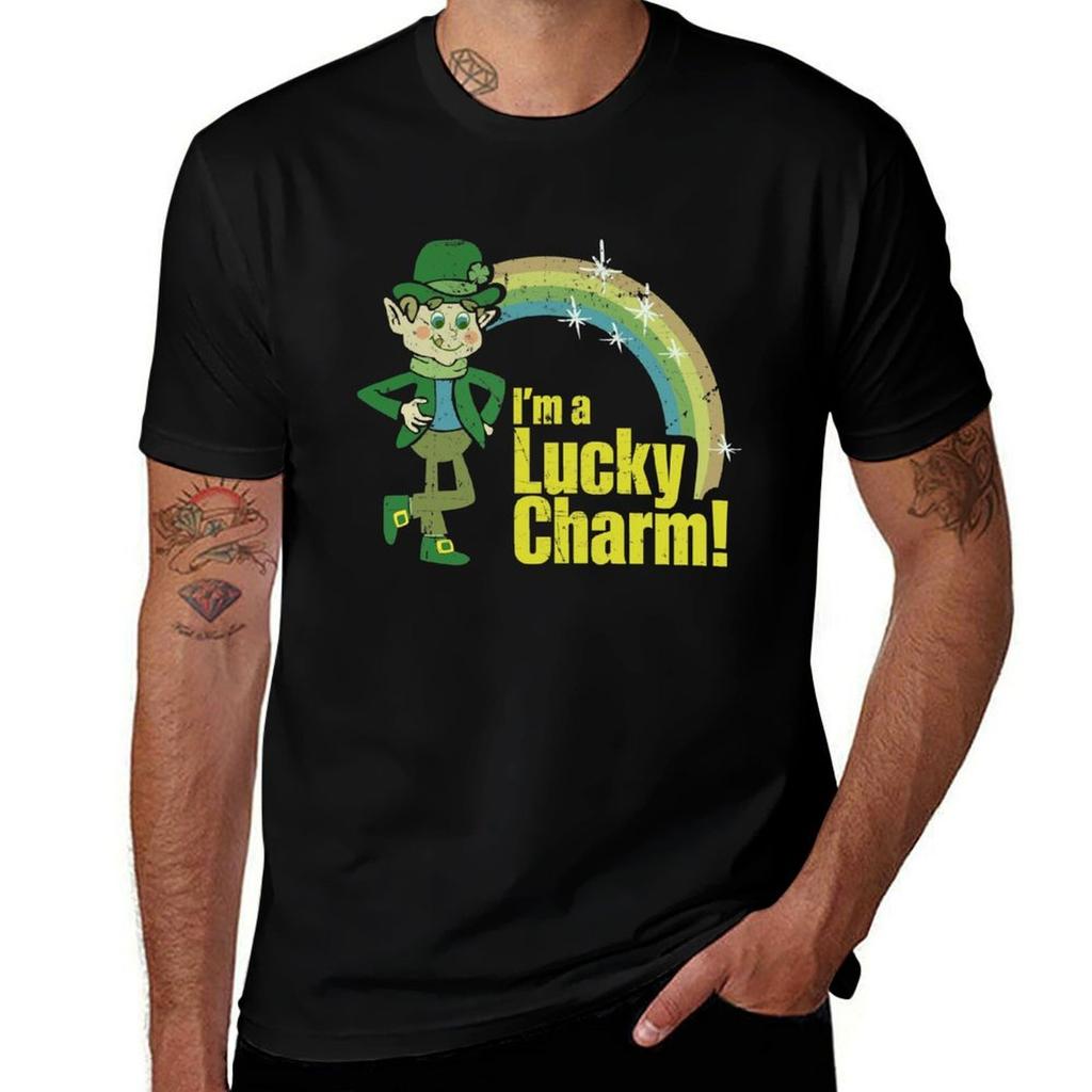 I am a Lucky Charm Grunge Retro St Patricks Day Graphic Tee T Shirt Charms of the Irish TShirt