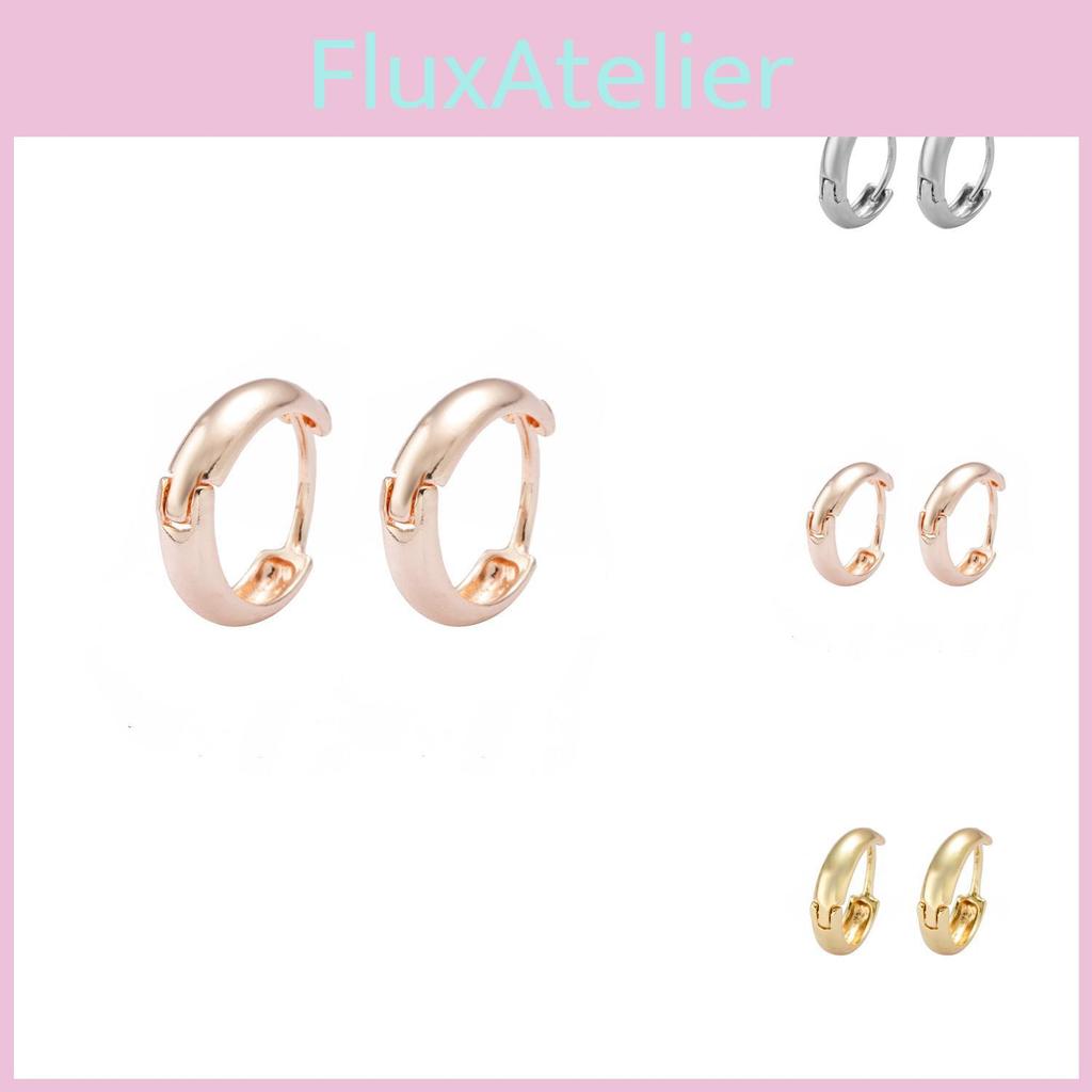 Alloy Hoop Elegant Earrings Minimalist Geometric Circular Gold Silver Rose Gold