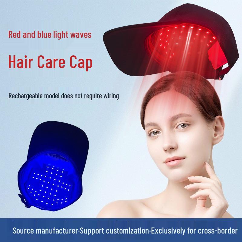 Portable LED Therapy Cap for Hair Growth: Nourishing Red & Blue Light Therapy