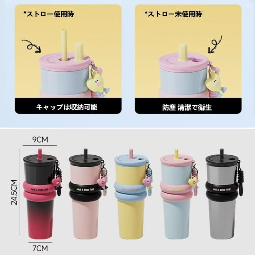 KDTJFH Tumbler with Straw and Lid, 316 Stainless Steel Bottle with Straw Hole Plug, Self-Repellent, Rust-Resistant, Durable, High-Quality, Wide Mouth,