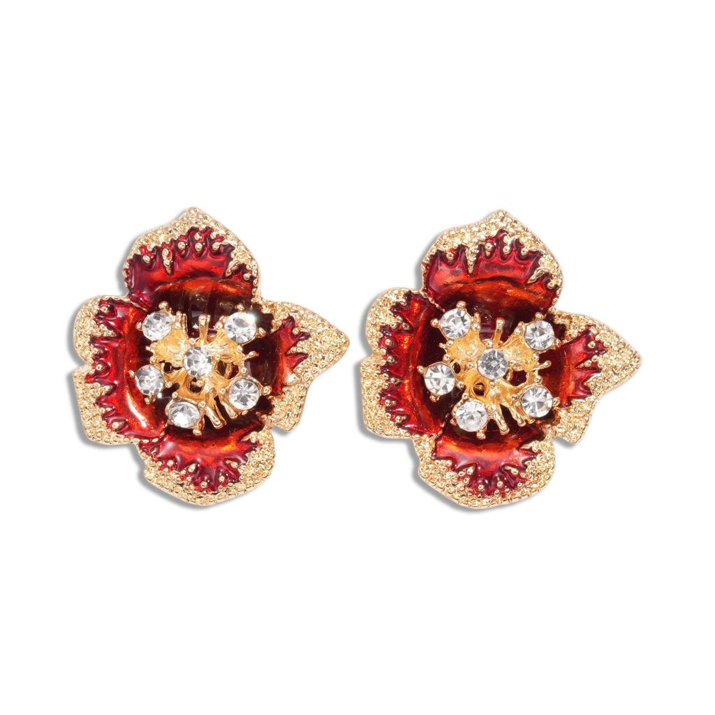 Pleated Flower Earrings, Medieval Fashionable, High-end Earrings for Women