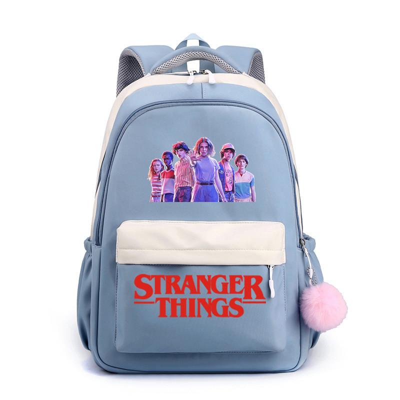 Kids Boys Girls Stranger Things Printed Backpack Student School Waterproof Big Bag