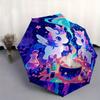 1pc Magic Potion Two Unicorns Automatic Opening and Closing UmbrellaPortable 3 Fold Small Umbrella for Men and Women.Z066
