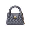 24A Mini Kelly Bag Diamantově prošívaná Vintage Zlatý řetízek Dámská taška přes rameno Crossbody Ruční taška Šedá