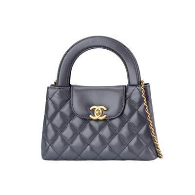 24A Mini Kelly Bag Diamantově prošívaná Vintage Zlatý řetízek Dámská taška přes rameno Crossbody Ruční taška Šedá