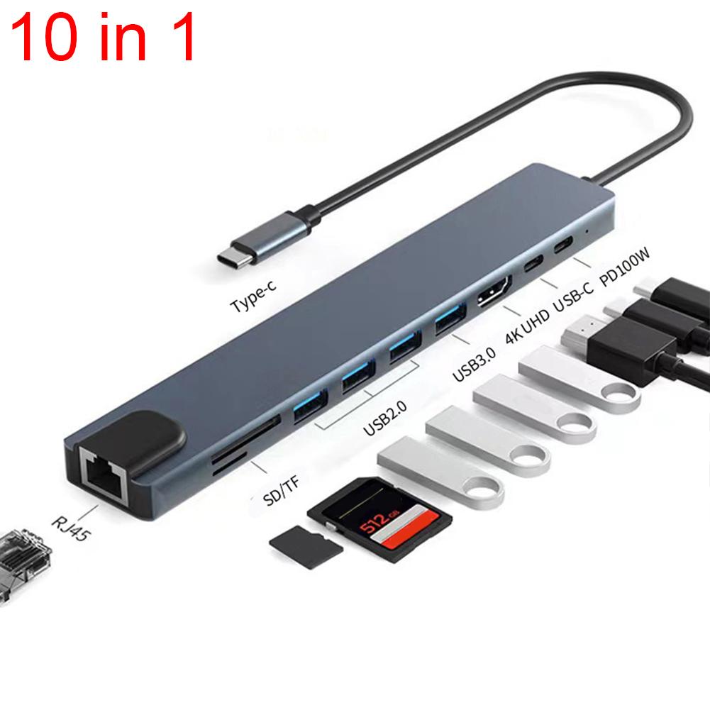 USB C Hub with 4K 30Hz 100W PD USB 3.0 SD Card Reader USB C To HDMI-compatible Adapter USB-C Splitter for MacBook Pro/Air