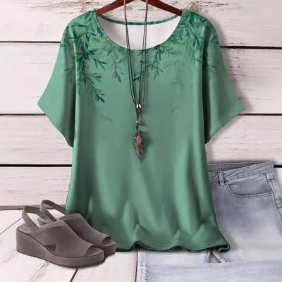 Summer Women's 3D Printed Plant Flower Short Sleeved Women's T-shirt