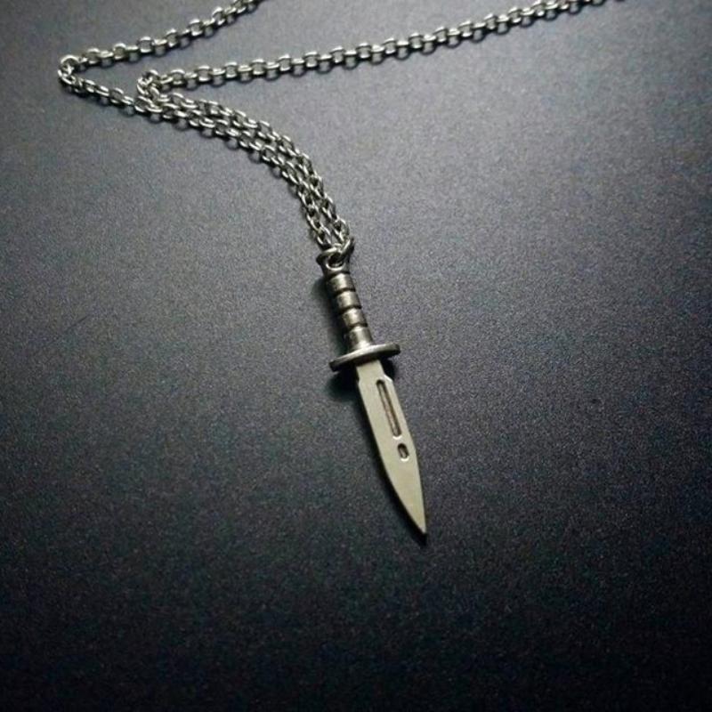 New Gothic Knife Dagger Pendant Chokers Necklace For Men Women Gril Boy Punk Hip Hop Jewelry Accessories Gift