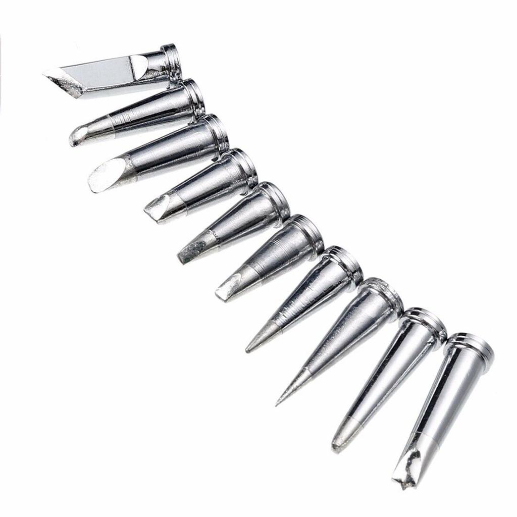10pcs Soldering Iron Tips Oxygen Free Copper Silver For Weller WSD81 WD1000 LTO