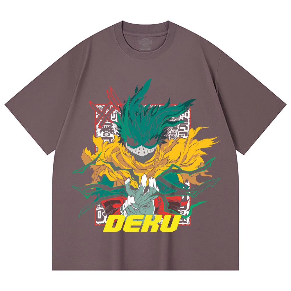 230 Gsm 100% Cotton My Hero Academia V23 Deku Print Unisex Heavy Cotton T Shirt