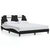 Bed Frame  Viana  without Mattress Black and White 160x200 cm Faux Leather