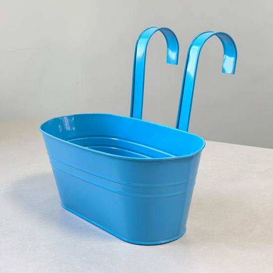 Portafiori da Interno ed Esterno Fioriera Sospesa in Metallo, Vaso da Fiori con Fori di Drenaggio, Ganci Staccabili, Contenitori a Gancio per Ringhiera del Balcone per Recinzione del Giardino
