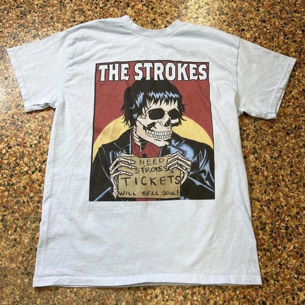 The Strokes Band Rare Design Basic White Unisex T shirt Men Women Size S5XL XXL