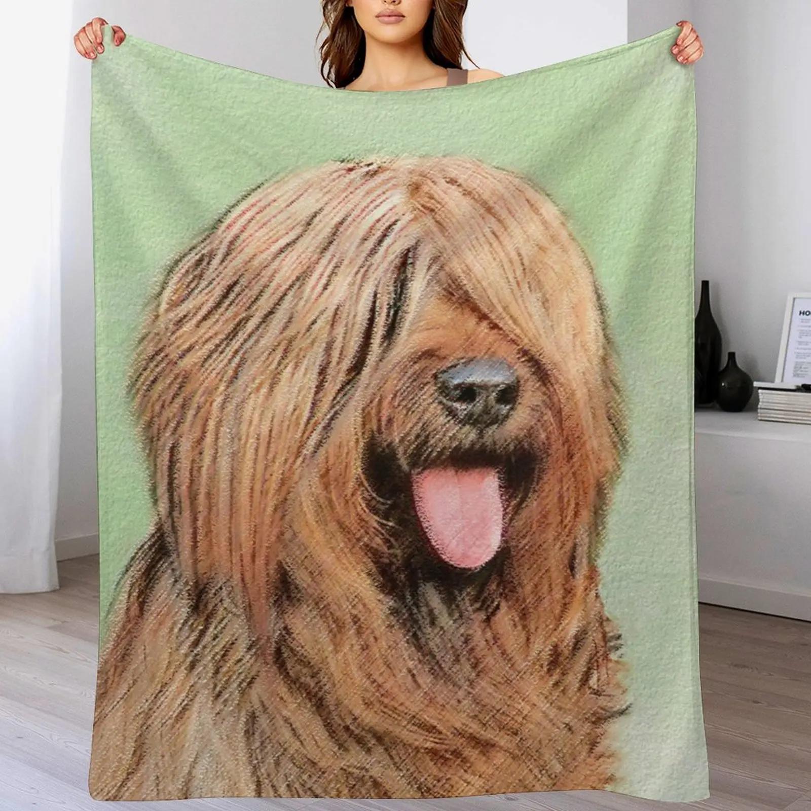 

Briard Throw Blanket Lightweight Warm Blanket for Indoor Outdoor Use 102x76cm(40x30in)