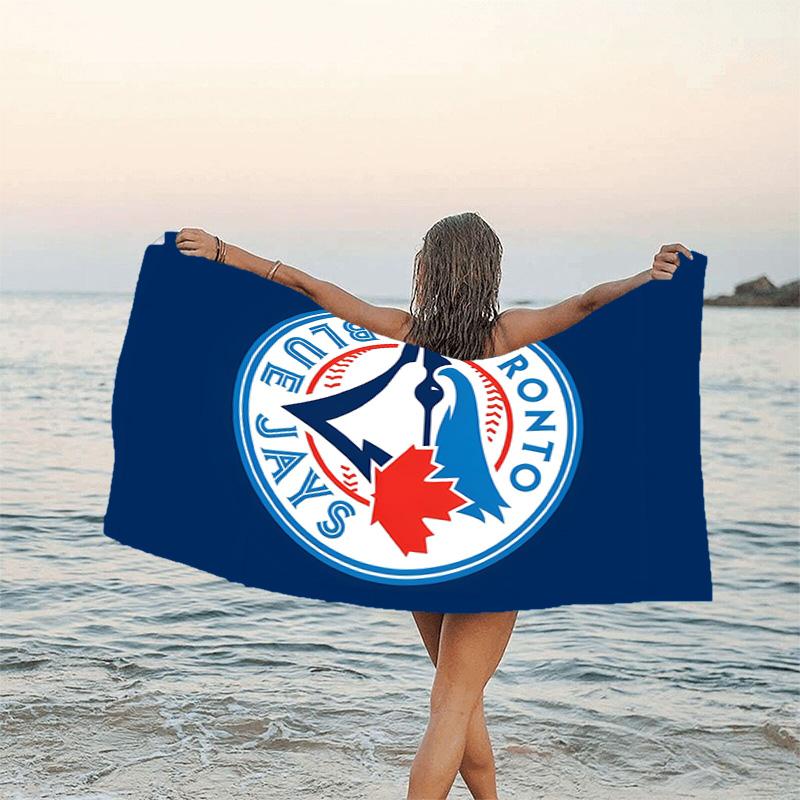1pc Toronto Blue Jays Beach Towel, Beach and Seaside Swimming Pool Equipment, Fashion Pattern, Rectangular, Travel Essentials
