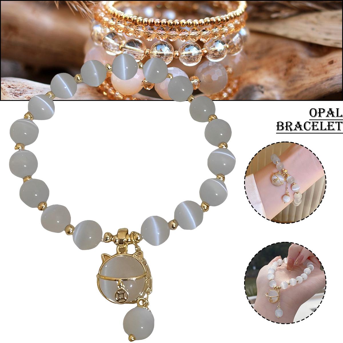 

Kali Lucky Opal Beads Cat Браслет, привлекающий богатство для женщин, модные украшения