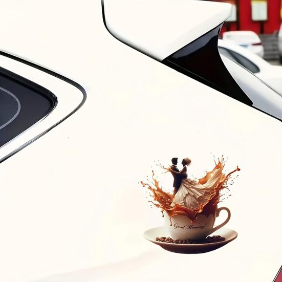 Autocolant Cana de Cafea cuplu Ziua Îndrăgostiților PVC Impermeabil Autoadeziv Decal cuplu îmbrățișat Decorare perete mașină laptop