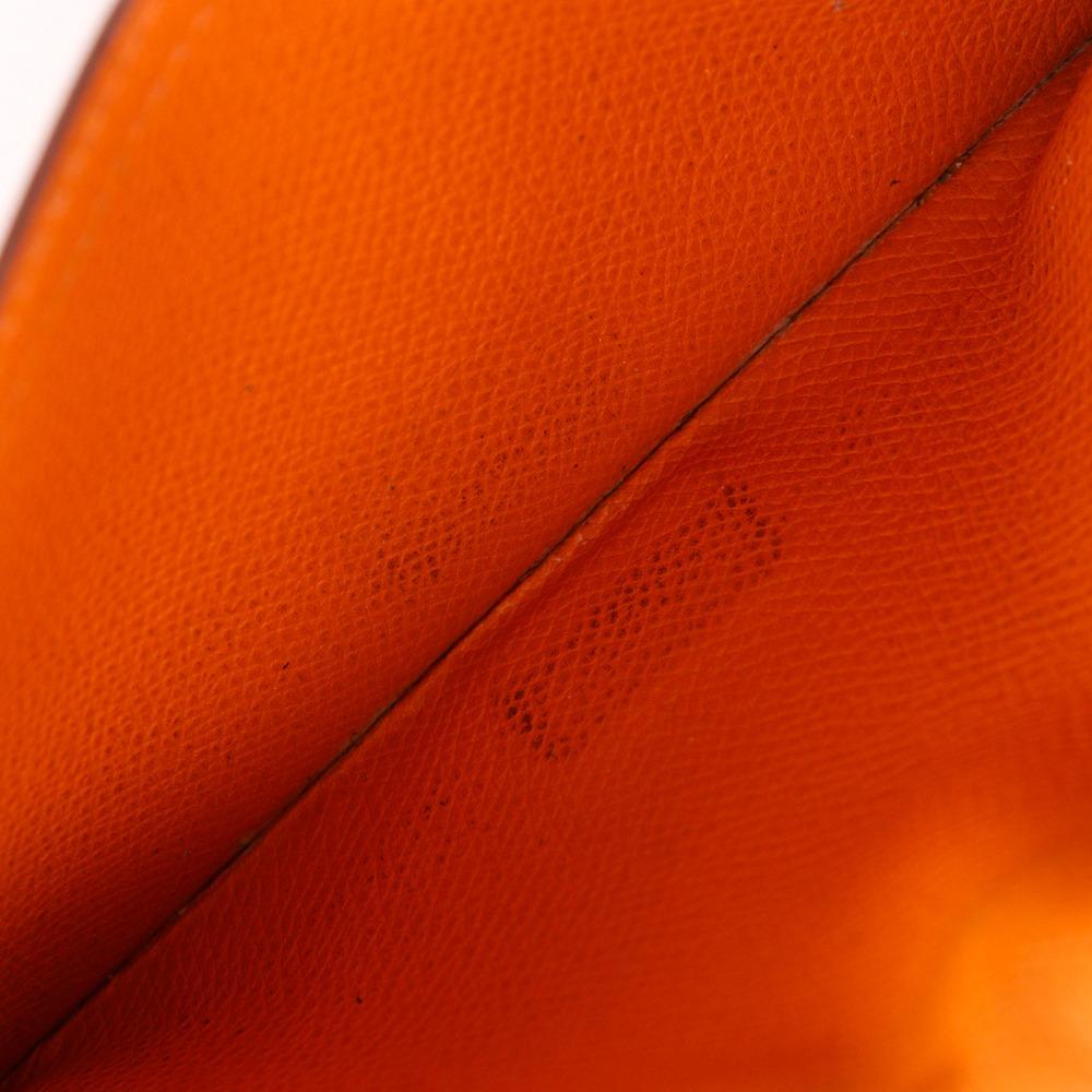 HERMES Baan classic Purse Orange / SilverHardware Epsom unisex Used