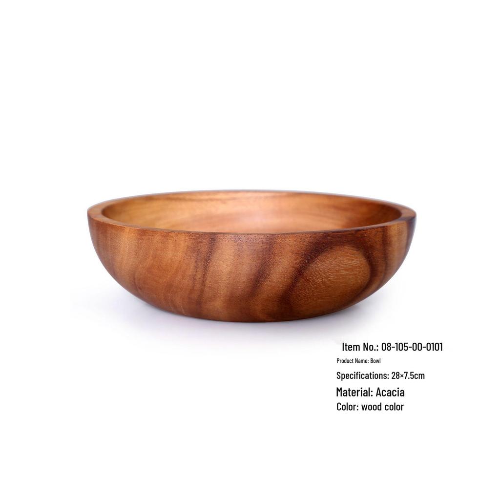 YFJY Acacia Wood Bowl Set - Japanese Style, Moisture-Proof Wooden Bowls and Plates for the Home.