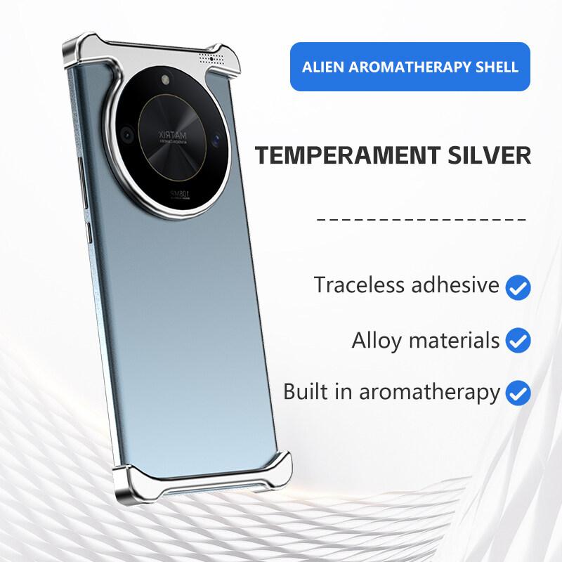 Luxury Irregular Aluminum Alloy Shockproof Phone Case for Huawei Honor X9B X9C X50 X60 Pro Magic6 Lite 9 - Reinforced Bumper with Aromatherapy Design