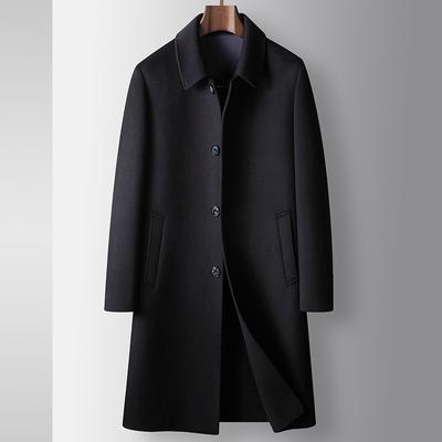 Autumn and Winter Long Knee Wool Trench Coat Middle-aged and Young People Light Luxury Business Double-sided Woolen Lapel Warm Jacket
