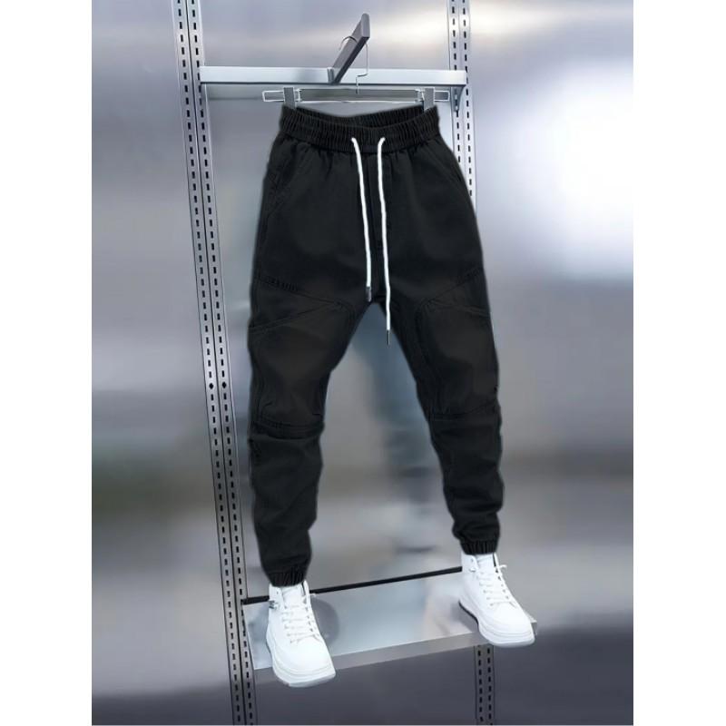 Men s Spring/Summer Jeans: Elastic-Cuffed, Youth Workwear-Style Drawstring Jeans XS