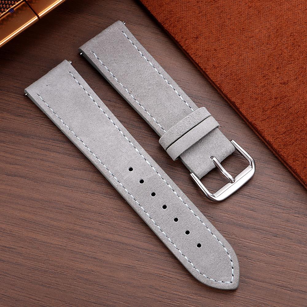 Vintage Suede Cowhide Watch Strap Leather WatchBand 18mm 19mm 20mm 22mm Quick Release Bracelet for Men Women Universal Wristband