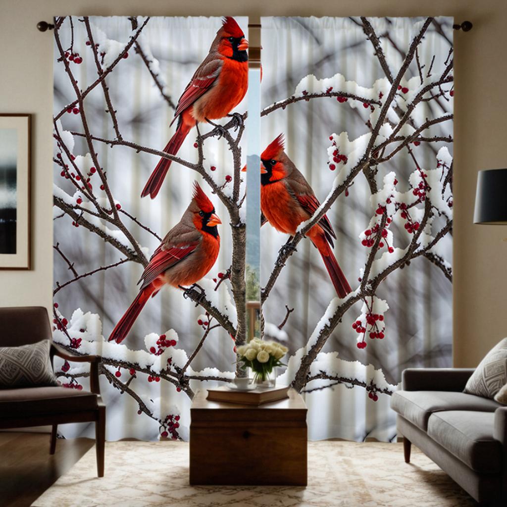 2 kusy HD sněhové větve Straka dekorativní závěs bílá stuha digitálně potištěný závěs bytový dekorační styl dekorace obývací ro