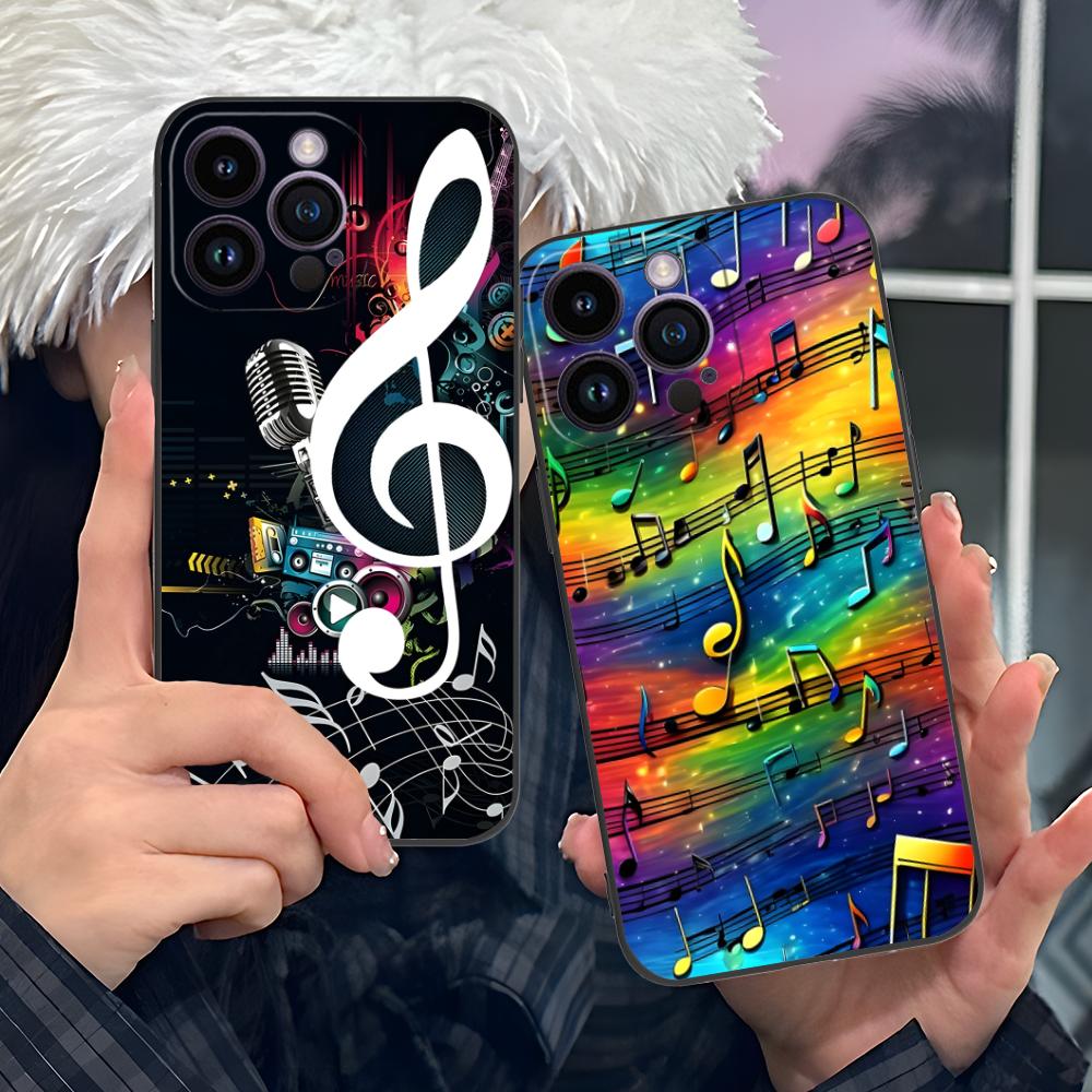 Musical Note Staff Mobile Phone Case for iPhone 17 16 15 14 13 12 11 X XR XS 8 7 Air Pro Max Plus Mini Colorful Cover Luxury