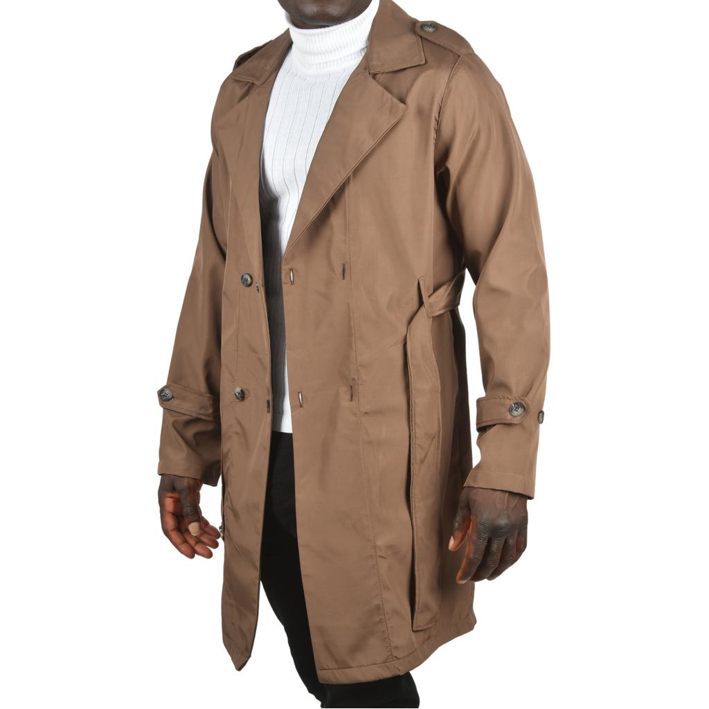 DeepSEA Geniş Kalıp Kruvaze Yaka Su İtici Astarsız Uzun Trençkot 2500789