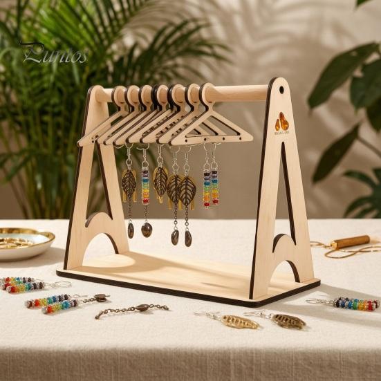 Wooden Jewelry Display Stand Earring Rack, Clothes Drying Rack Design, Decorative Small for Dressing Table Holder Stand, Tabletop Home Vanity
