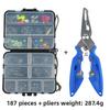 188 Piece Fishing Tackle Kit With Swivels Hooks For Saltwater Anglers