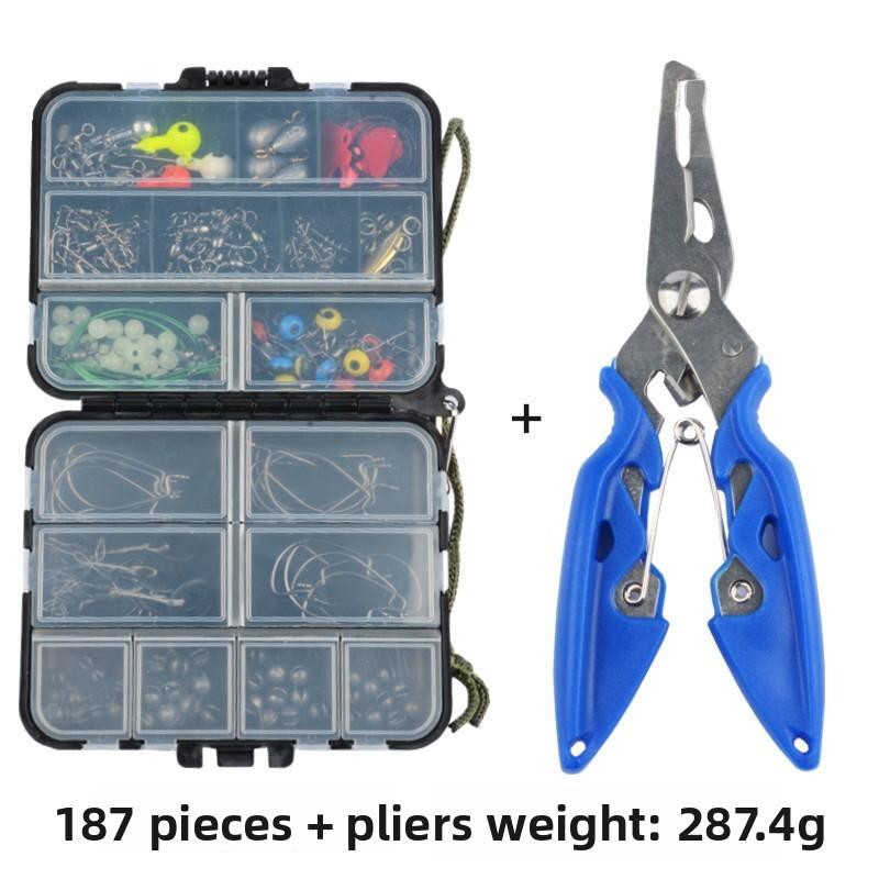 188 Piece Fishing Tackle Kit With Swivels Hooks For Saltwater Anglers