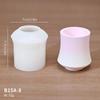 Home Decoration Ornaments Bamboo Scented Candle Cup Silicone Mold DIY Epoxy Resin Pouring Pen Holder Cement Gypsum Mold