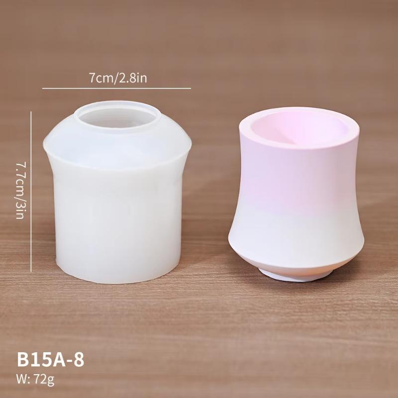 Home Decoration Ornaments Bamboo Scented Candle Cup Silicone Mold DIY Epoxy Resin Pouring Pen Holder Cement Gypsum Mold
