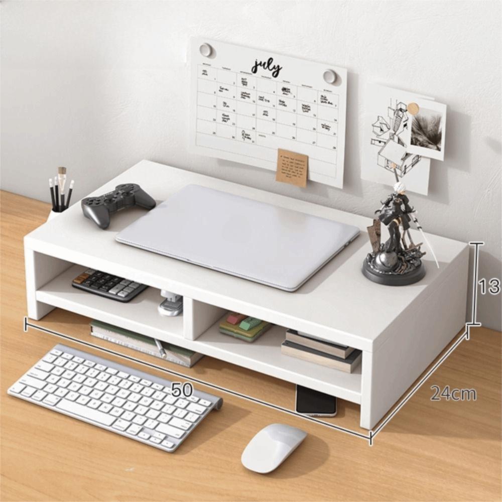 

With Drawer Monitor Stand Riser Sturdy Structure Stable Support Desk Organizer Storage Rack Simple Design Storage Functions белый