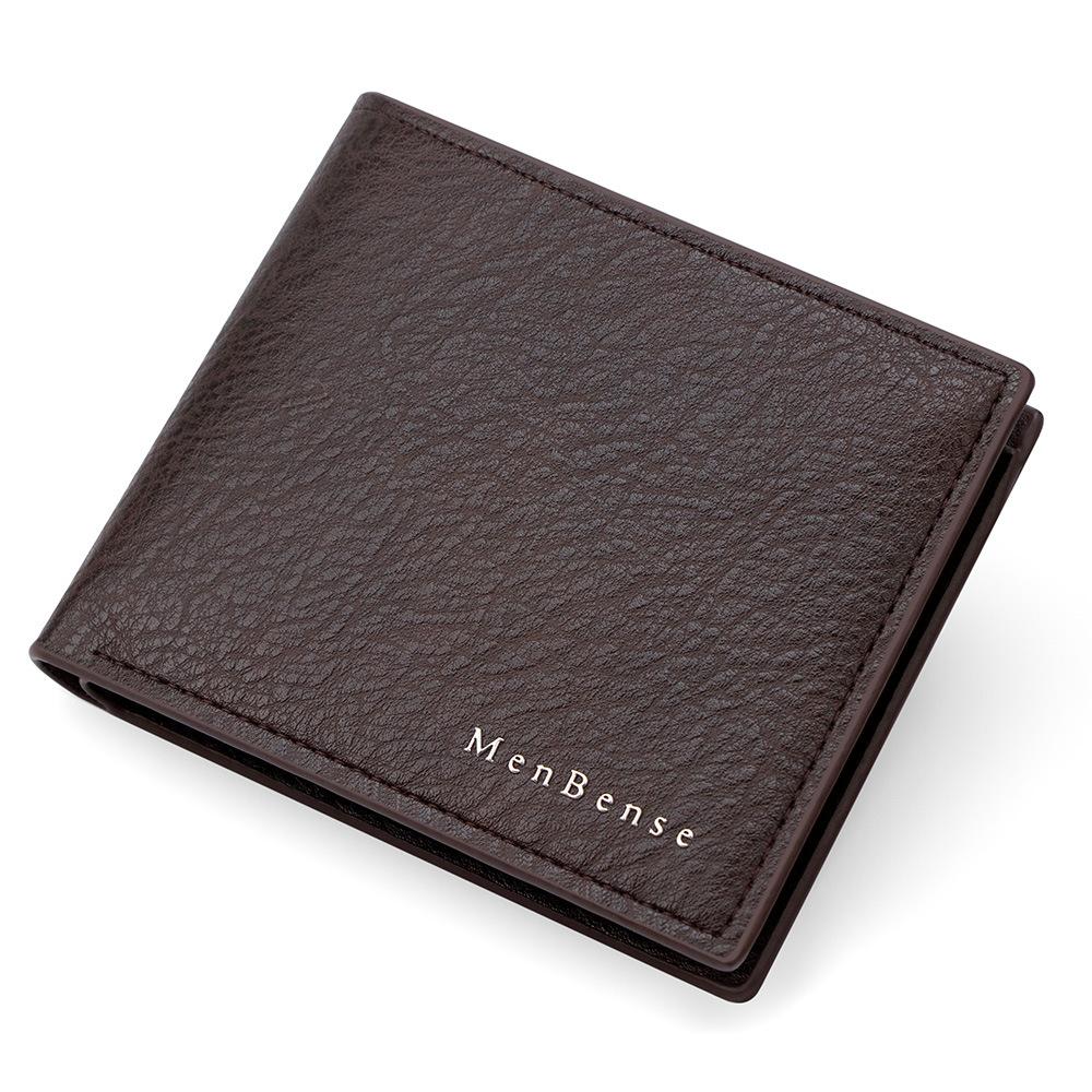 Schoolbag new high-end PU men's business short wallet multi-card large-capacity hinge change bag US dollar bag wholesale