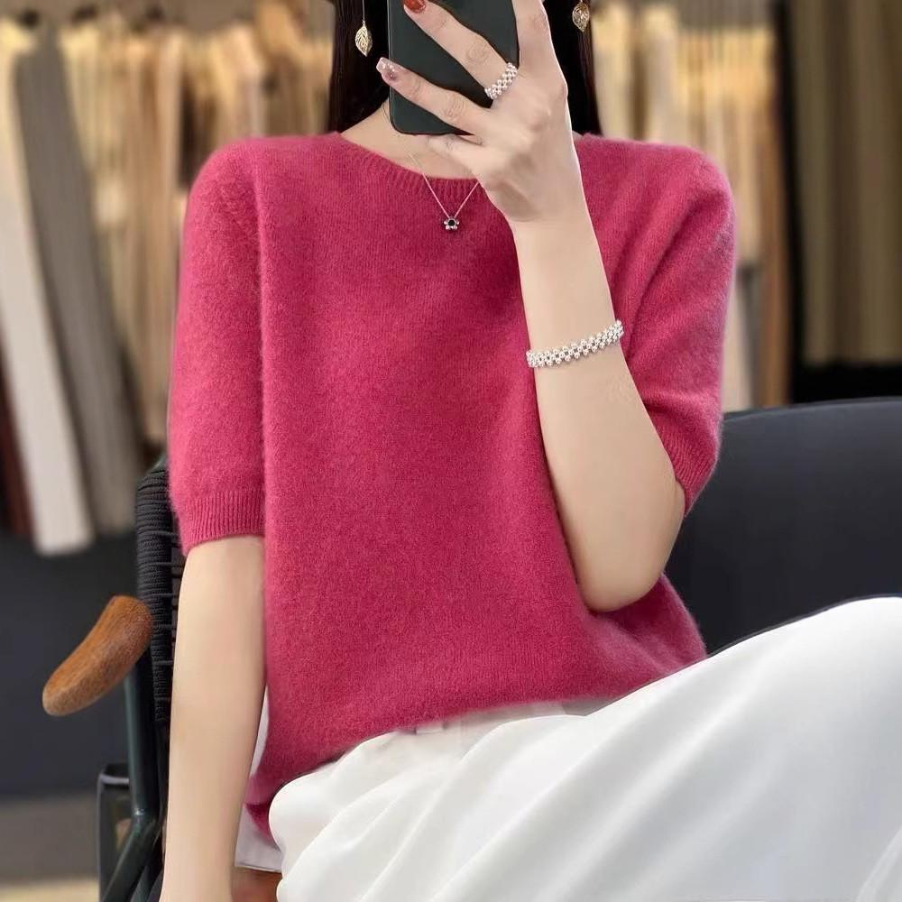Womens Short Sleeve T Shirt With Polyester Blend Fabric For Casual Wear