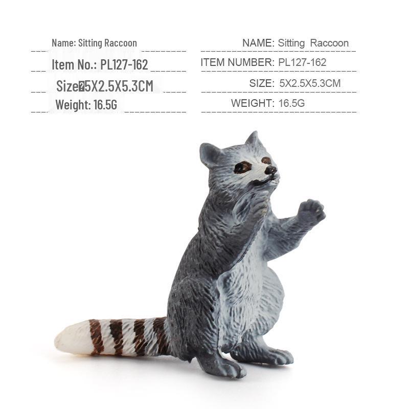 Handcrafted Raccoon Figurine: Miniature Mammal Model for Children's Science Education