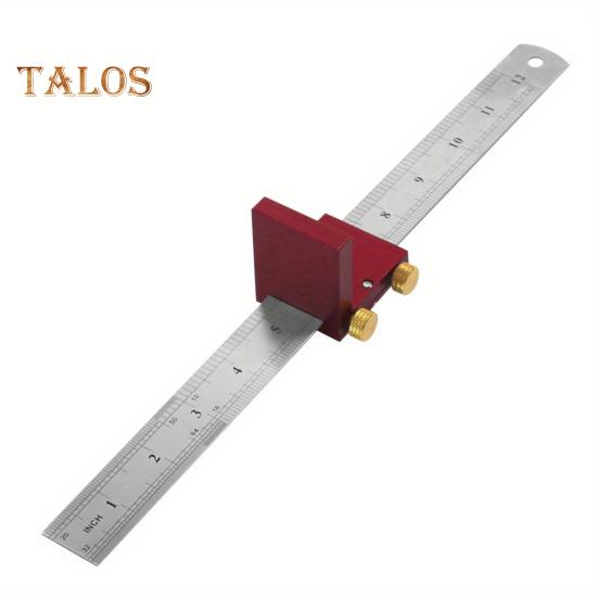 Carpentry Scriber Positioning Block with Ruler High Precise Portable Adjustable Sliding T-Square Ruler Precision Layout Tool