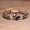 Turquoise Bamboo Bead Bracelet – Gold Accent Adjustable Boho Jewelry, Protection Healing Gift for Women